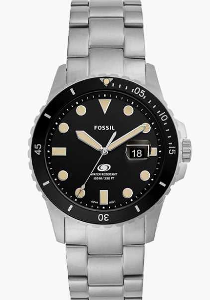 Fossil Men\'s Blue Quartz Stainless Steel Dive-Inspired Casual Watch Online  at Best